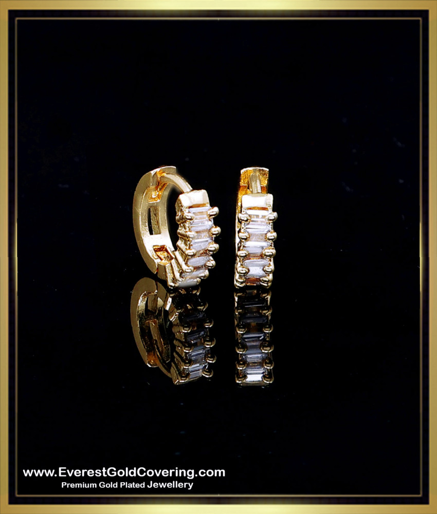 ERG2375 - Elegant Daily Wear Gemstone Hoop Earrings for Men