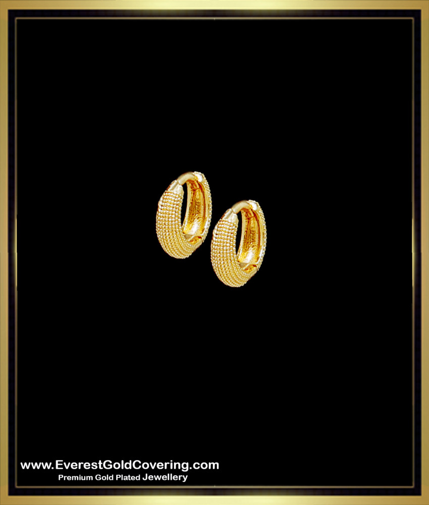 ERG2390 - Simple Gold Design Daily Use Hoop Earrings for Men