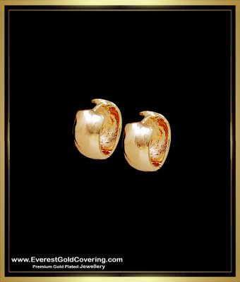 ERG2398 - Simple Small Round Daily Wear New Gold Bali Design