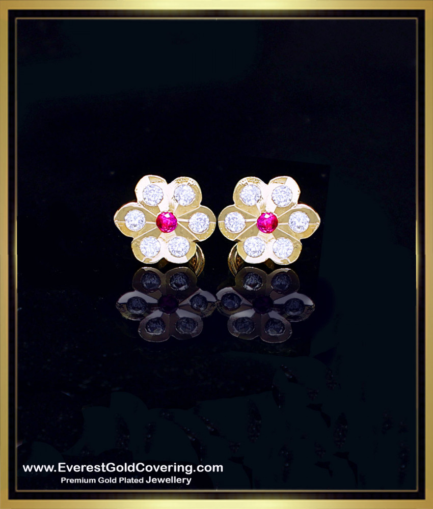 ERG2400 - Impon Seven Stone Best Stud Earrings for Daily Wear
