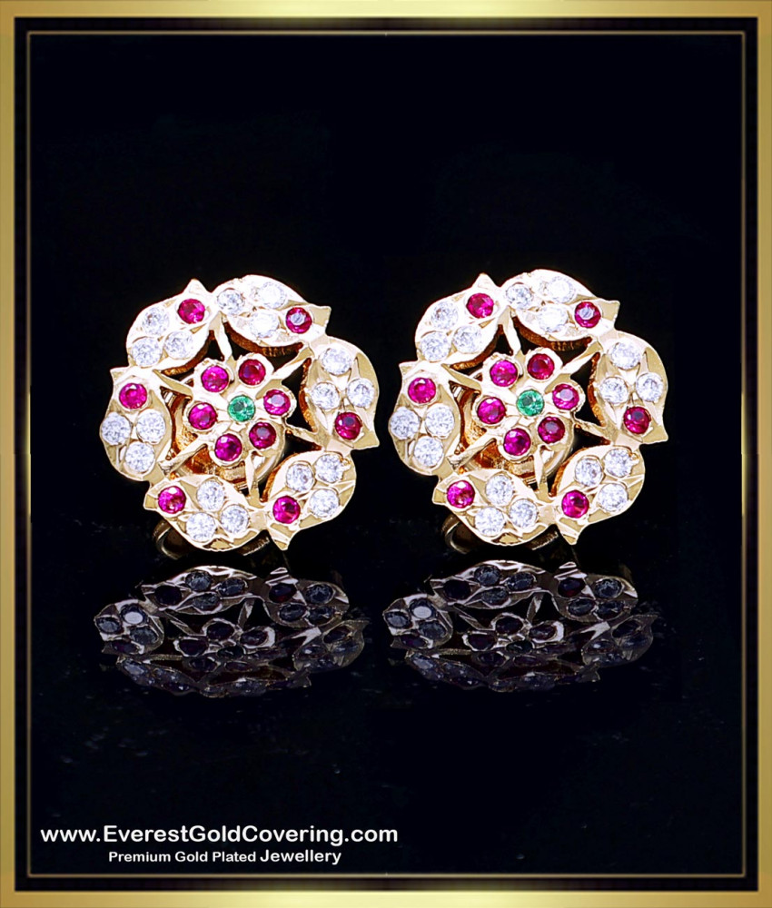 ERG2403 - South Indian Jewellery Impon Daily Wear Stud Earrings