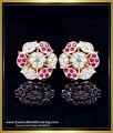 ERG2404 - Beautiful Impon White Stone Gold Stud Earrings for Women