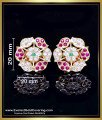 ERG2404 - Beautiful Impon White Stone Gold Stud Earrings for Women