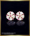ERG2411 - New Model Impon Ruby White Studs Gold Earrings