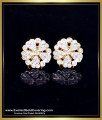 ERG2412 - Beautiful Flower Model White Stone Stud Earrings Design