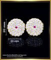 ERG2414 - New Round Shape White Stone Stud Earrings Gold Model