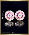 ERG2416 - Traditional White Ruby Stone Impon Studs Gold Earrings