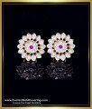 ERG2417 - Latest Impon Flower Shape Stone Earrings Tops Design