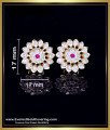 ERG2417 - Latest Impon Flower Shape Stone Earrings Tops Design