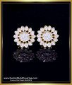 ERG2418 - Elegant Impon Flower Model Stone Stud Earrings Gold