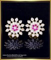 ERG2419 - Gold Plated White Stone Earrings Designs Impon Jewellery