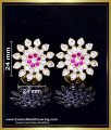 ERG2419 - Gold Plated White Stone Earrings Designs Impon Jewellery