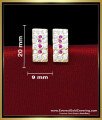 ERG2423 - Impon White and Ruby Latest Earrings Design Artificial