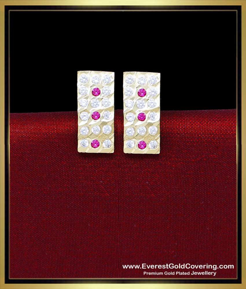 ERG2424 - Impon Jewellery Stone Stud Earrings Design for Women