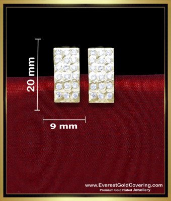 ERG2426 - Traditional Gold Model White Stone Stud Earrings Design