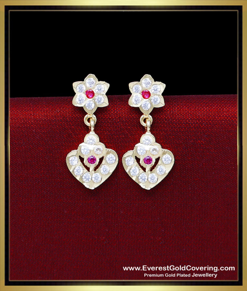 ERG2428 - South Indian Impon Jewellery Daily Wear Stone Earrings