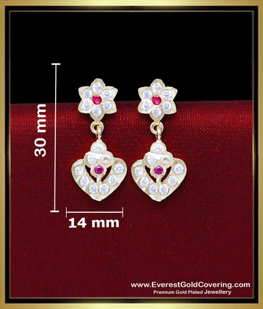 ERG2428 - South Indian Impon Jewellery Daily Wear Stone Earrings