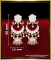 ERG2432 - Traditional Impon White Stone Chand Bali Earrings