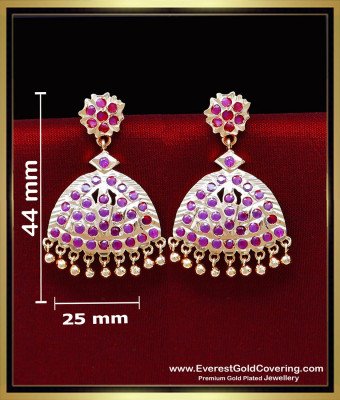 ERG2433 - Bridal Wear Impon Ruby Stone Earrings Set for Women