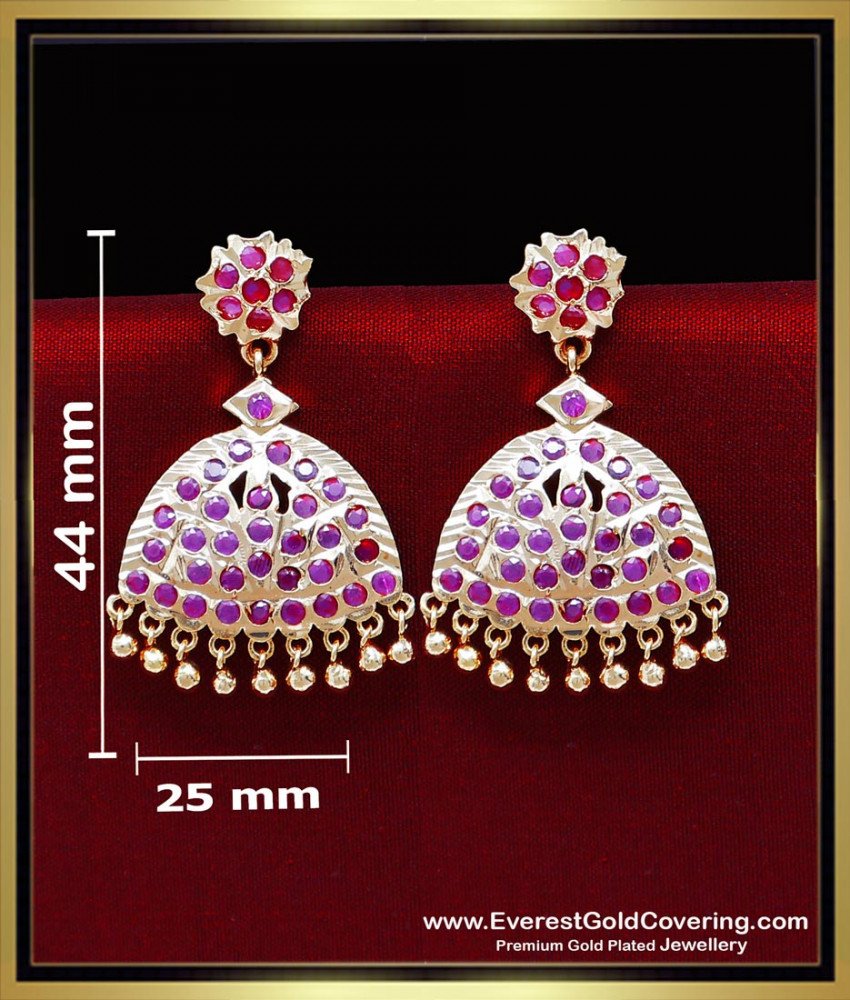ERG2433 - Bridal Wear Impon Ruby Stone Earrings Set for Women