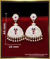 ERG2434 - Impon Jewellery White Ruby Stone Gold Plated Earrings