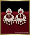 ERG2435 - Latest Impon Stone Chand Bali Earrings One Gram Gold