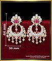 ERG2435 - Latest Impon Stone Chand Bali Earrings One Gram Gold