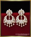 ERG2436 - Gold Model Impon White Stone New Chand Bali Earrings