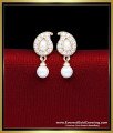 ERG2437 - First Quality White Stone with Pearl Ear Studs Artificial
