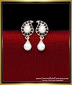 ERG2438 - Unique Black Stone With Pearl Stud Earrings for Women
