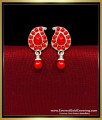 ERG2439 - New Mango Design Red Coral Ear Stud Earrings for Women