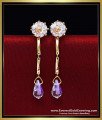 ERG2441 - Elegant White Stone Long Chain Titanic Kammal Design