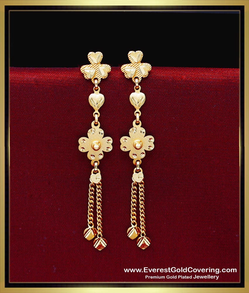 ERG2445 - Trendy Lightweight Daily Use 2 Gram Gold Earrings Designs
