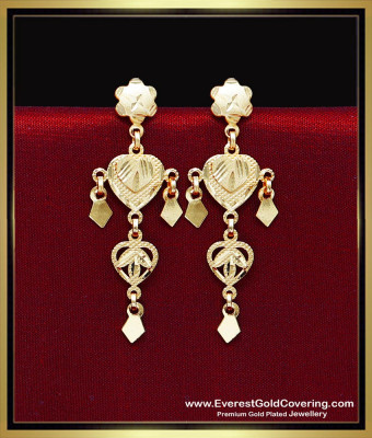 ERG2444 - 2 Gram Gold Jewelry Yellow Gold Long Latkan Earrings