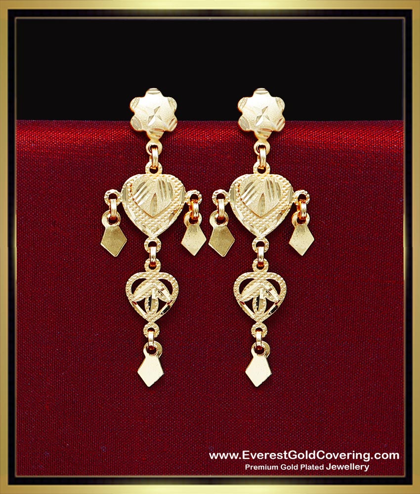 ERG2444 - 2 Gram Gold Jewelry Yellow Gold Long Latkan Earrings