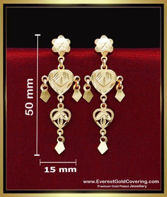 ERG2444 - 2 Gram Gold Jewelry Yellow Gold Long Latkan Earrings