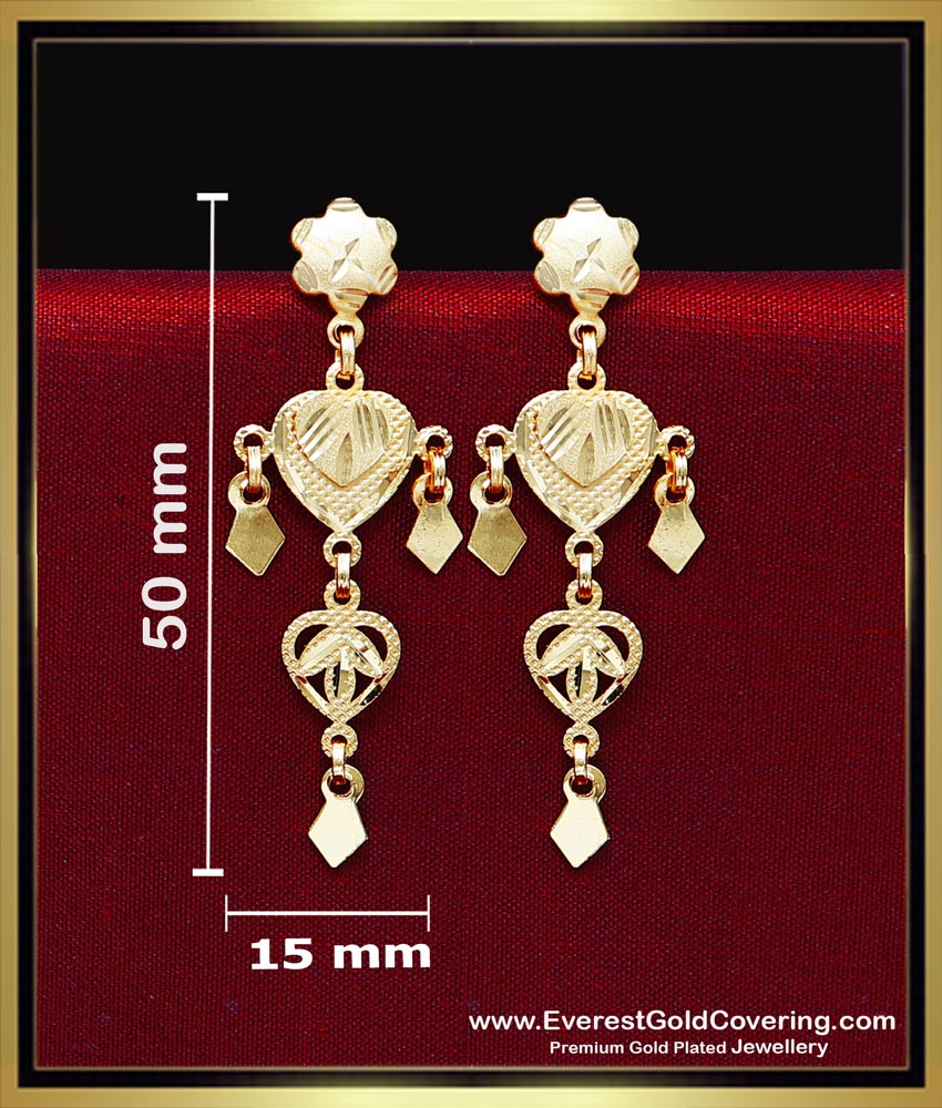 ERG2444 - 2 Gram Gold Jewelry Yellow Gold Long Latkan Earrings