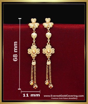 ERG2445 - Trendy Lightweight Daily Use 2 Gram Gold Earrings Designs