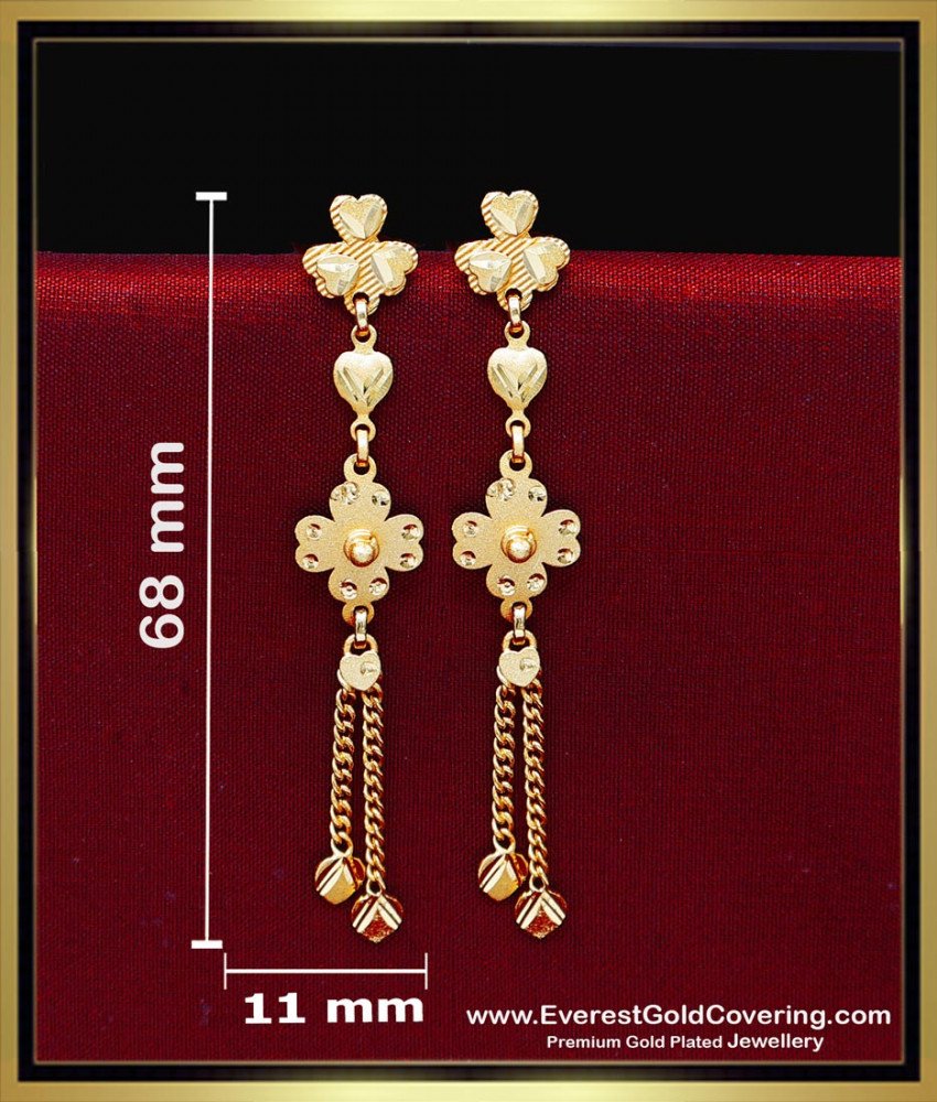 ERG2445 - Trendy Lightweight Daily Use 2 Gram Gold Earrings Designs