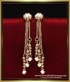 ERG2447 - New Model Long 3 Line 2 Gram Gold Earrings Designs