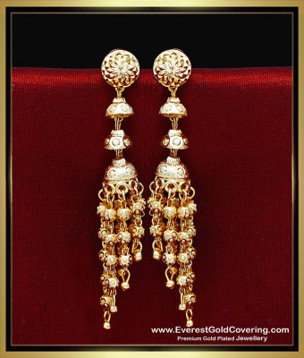 ERG2448 - Real Gold Model Gold Beads Long 2 Gram Gold Earrings