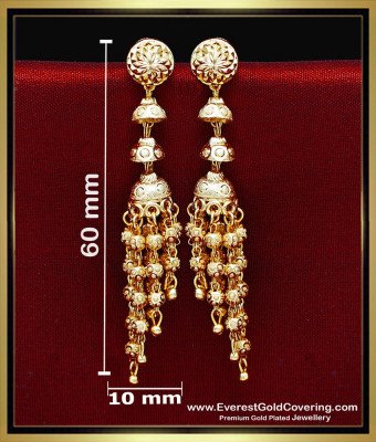 ERG2448 - Real Gold Model Gold Beads Long 2 Gram Gold Earrings