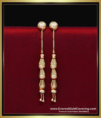 ERG2449 - Gold Model Simple Long Daily Use 2 Gram Gold Earrings