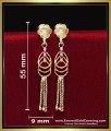 ERG2450 - Elegant Simple White and Ruby 2 Gram Gold Earrings