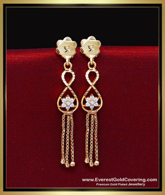 ERG2451 - Attractive White Stone 2 Gram Gold Earrings Daily Use