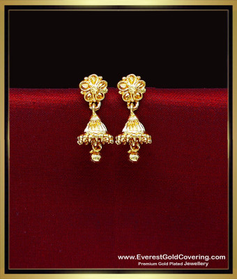 ERG2452 - Simple Daily Use 2 Gram Gold Jhumka Earrings Small
