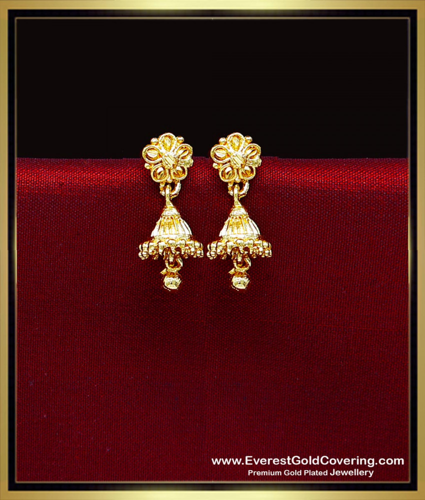 ERG2452 - Simple Daily Use 2 Gram Gold Jhumka Earrings Small