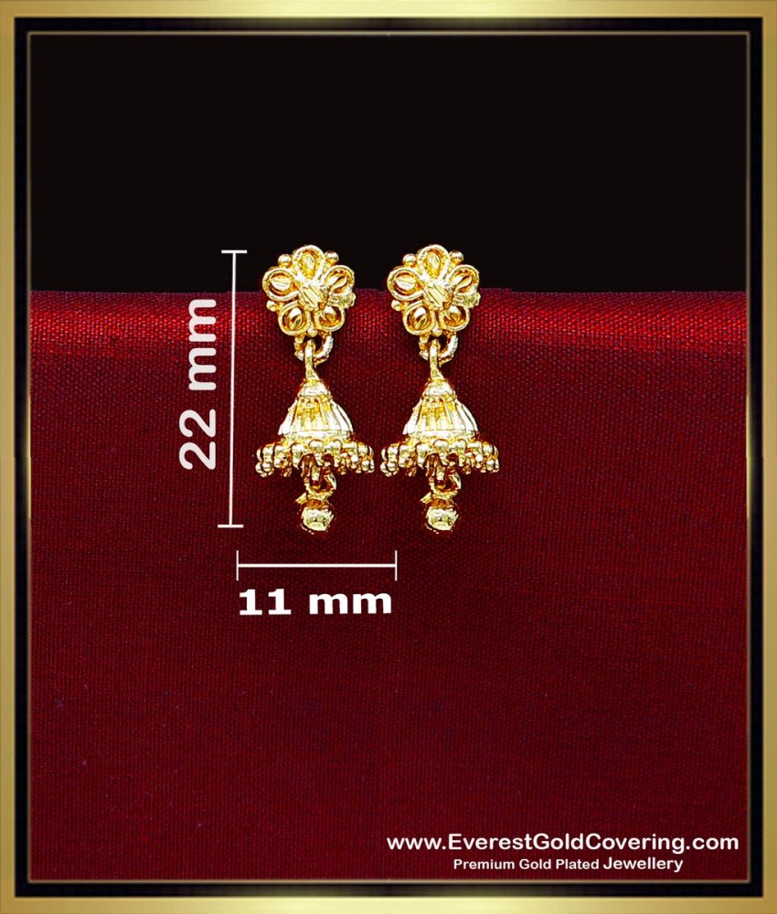 ERG2452 - Simple Daily Use 2 Gram Gold Jhumka Earrings Small