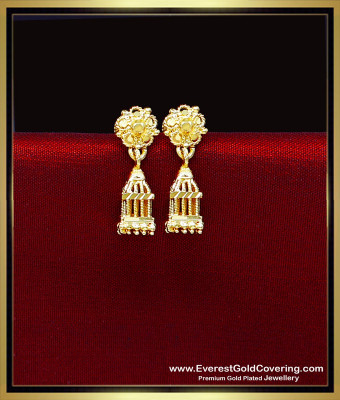ERG2455 - 2 Gram Gold Plated Daily Wear Small Bird Cage Earrings