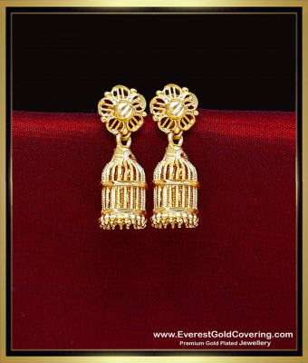 ERG2456 - 2 Gram Gold Earrings Models Vintage Birdcage Jhumkas